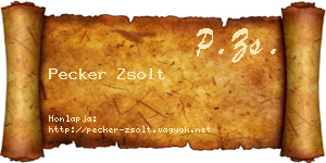 Pecker Zsolt névjegykártya